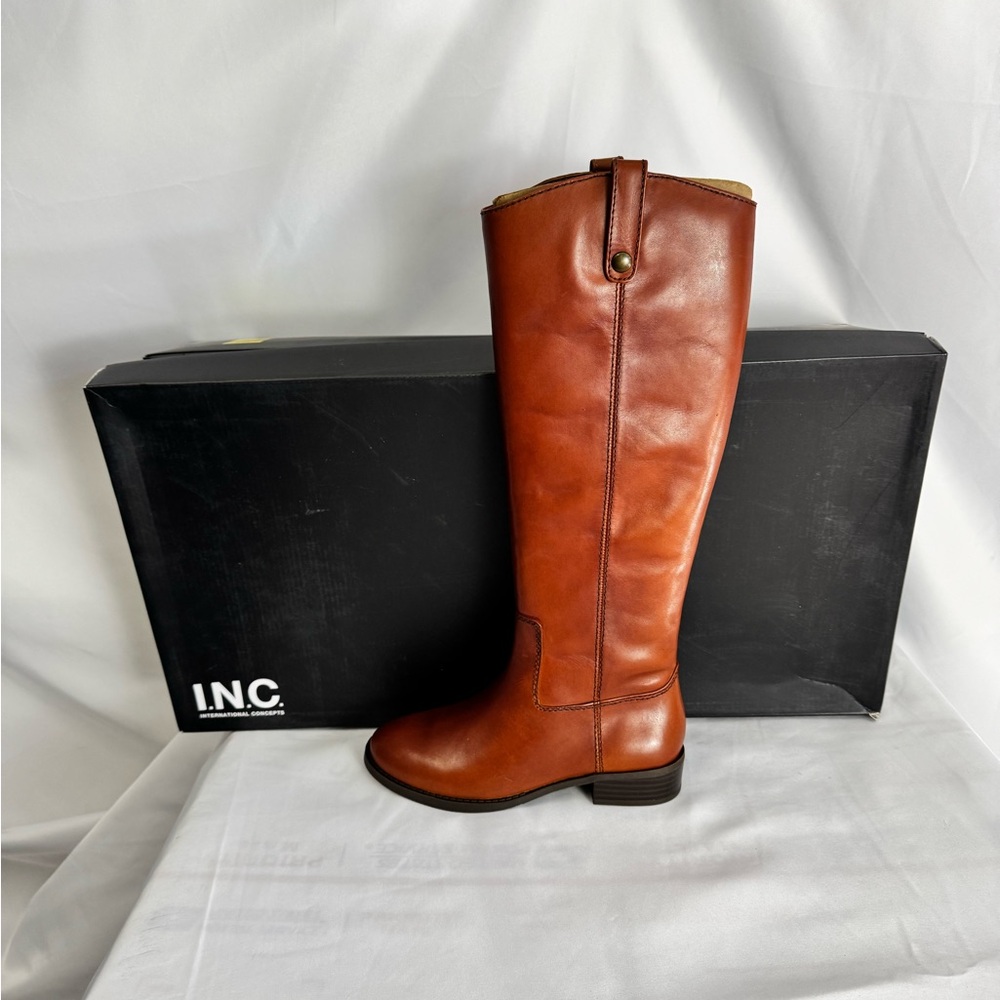 INC International Concepts Brown Over the Knee Boots with Classic Riding Style - Picture 5 of 7